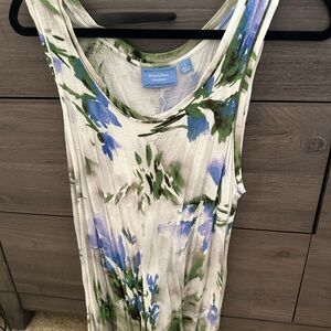 Women's Floral Tank Top - Blue and Green